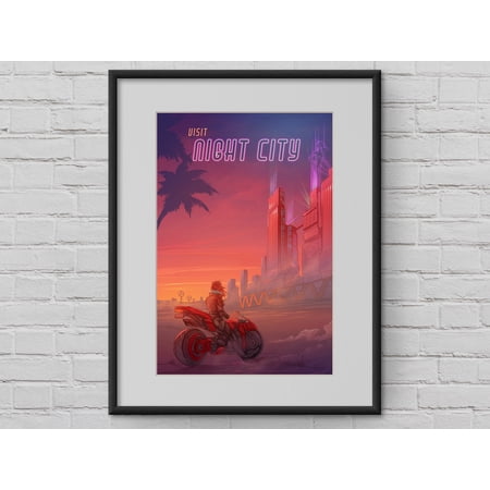 POSTER CYBERPUNK 2077, Night City Poster, Original Game Art-UNFRAMED