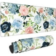 thumbnail image 4 of Cute Floral Large Gaming Mouse Pad - Green Leaf Flower XL Computer Desk Mat, Long Extended Non-Slip Base, Ideal for Office Work and Home, 31.5x11.8 Inch, 4 of 6