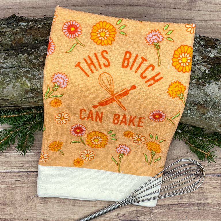 This Bitch Can Bake Funny Kitchen Baking Cook Tea Towel 