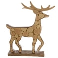 thumbnail image 2 of Raz 18.75" Country Cabin Faux Wood Deer Decorative Christmas Table Top Figurine, 2 of 2
