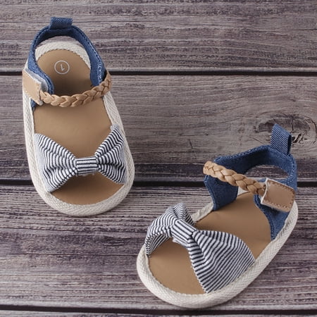 

Douhoow Summer Baby Girl Sandals Soft Sole Anti-Slip Bowknot Breathable Infant Shoes