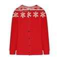 thumbnail image 4 of QATAINLAV Woman Knit Sweater Christmas Gifts Casual Long Sleeve Button Cardigans Ugly Graphic Sweaters Tops, Red, XXXL, 4 of 6
