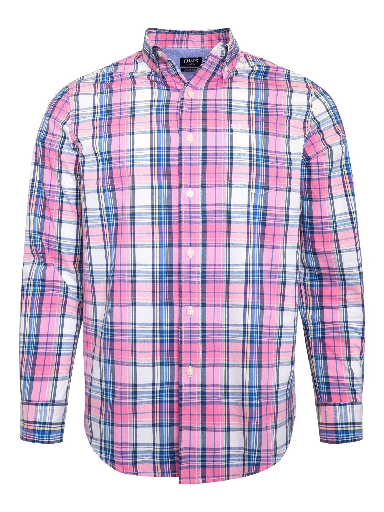 Chaps Men's & Big Men's Long Sleeve Easy Care Stretch Poplin Shirt, Sizes S-3XL