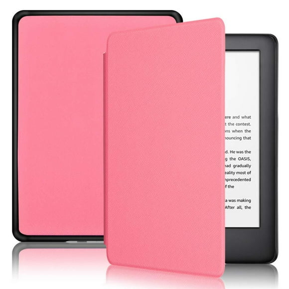 Fawoonu Elegant Pink Cross-Grain Kindle Paperwhite 11th Gen 6-inch 2021 K5 E-Reader Case, Youth Edition for 658/10th/2019 Models