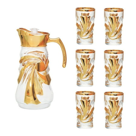 

Water Cup Buffet Water Pitcher Buffet Table Glass Retro Creative Bar Nightstand European Style Golden Goblet Cup