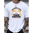 thumbnail image 1 of Camiseta de verano con estampado gráfico de letras para hombre, talla grande. Camiseta informal de manga corta a la moda para adultos, hombres, mujeres, adolescentes, jóvenes y ocio., 1 of 5