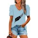 thumbnail image 5 of Blusas de Manga Corta para las Mujeres, Blusa de Camiseta Suelta Casual Hecha de Tela Cómoda para Todo el Uso Diario de Temporada, Blusas para las Mujeres Casual, 5 of 8