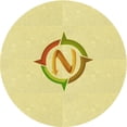 thumbnail image 1 of Ahgly Company Tapis Rond Lavable en Machine Intérieur Transitionnel Jaune Soleil, 3 Pieds Rond, 1 of 7