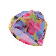 thumbnail image 1 of Gorro de Natación de Patrón Floral de Elasticidad Única 1 Pc 5.91"x9.25" Rosa Azul Amarillo, 1 of 6