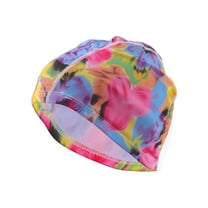 Unique Bargains 1 Pc Elasticity Flower Pattern Swim Cap 5.91"x9.25" Pink Blue Yellow