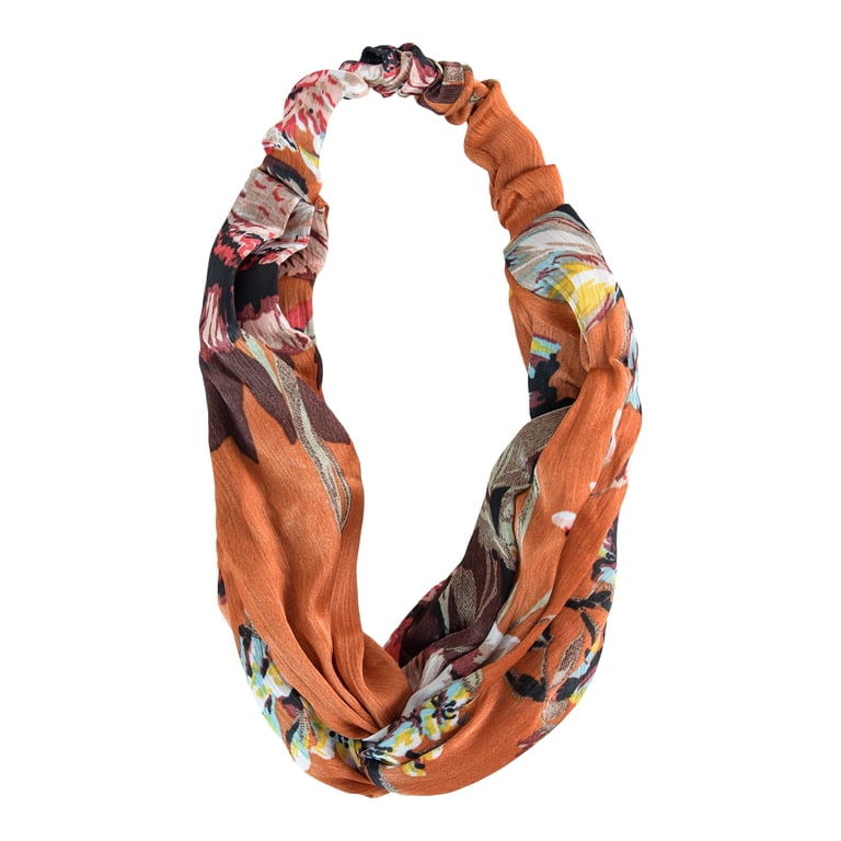 Scunci Wild Primrose Twisted Fashion Headwrap Coral Print for Day