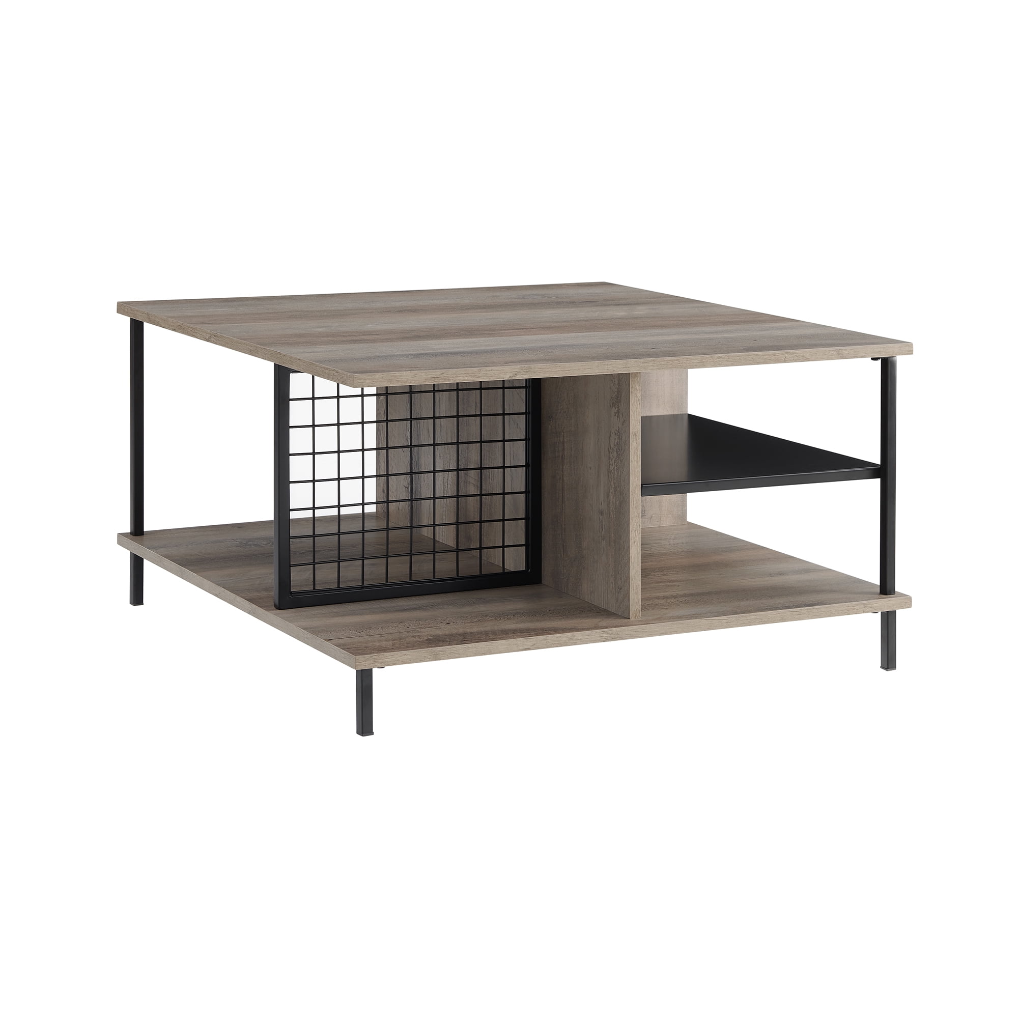 Hodge Grey Wash Modern Square Coffee Table by River Street Designs