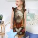 thumbnail image 4 of Balery Haystack Meditating Cat Camisón de princesa para niñas, pijama de algodón con mangas abullonadas, suave y bonito.-Medium, 4 of 6