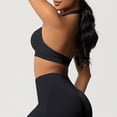 thumbnail image 5 of Neewe Women's Seamless Sports Bra Knitted Yoga Suit Gathering Breathable Workout Gym Tank Top for Women-Black 2XL, 5 of 9