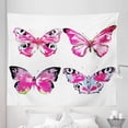 thumbnail image 1 of Watercolor Tapestry, Butterflies Spring Season Nature Wildlife Insects Vintage, Fabric Wall Hanging Decor for Bedroom Living Room Dorm, 5 Sizes, Pale Blue Black Pink, by Ambesonne, 1 of 1