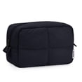 thumbnail image 1 of Bolsa de maquillaje Narwey Puffy acolchada para mujer de viaje, color negro, 1 of 6