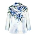 thumbnail image 4 of Royisotas Gauze Women's Tops Long Sleeve Casual Fall Soft Womens Button Down Blouses Plus Size Collared Floral Graphic Blue Button up Shirts, 4 of 5