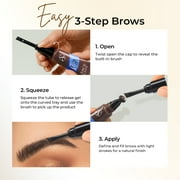 SACE LADY 24H Lock Eyebrow Gel, Waterproof Brow Gel Brown with Built-in Brush, Long-Lasting Natural Pigmented Eye Makeup for Women 0.2Fl Oz