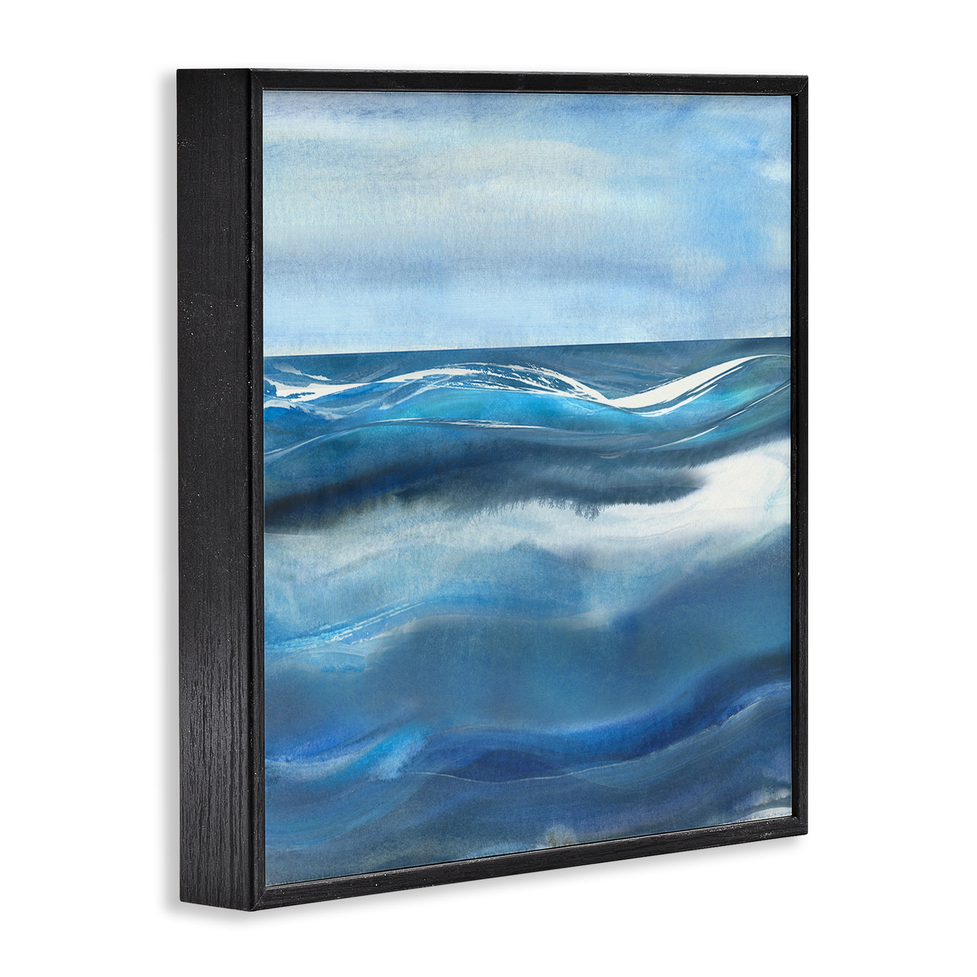 Stupell Industries Calm Expanse of Ocean Waves Black Framed Giclee Art, design by Susan Jill