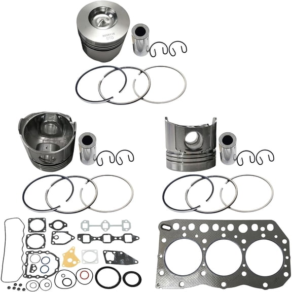 3PCS 3TNC78 Piston Piston Rings With 3TNC78 Full Gasket Kit For Yanmar 3TNC78 3TNC78L Engine Excavator For John Deere Compact Tractor F180D-P F-7 CA240 CS21 Excavator F180DXP-P F180-P STD