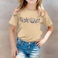 thumbnail image 2 of PMVFHDE Hauts pour Filles Hauts Basiques pour Filles Hauts d'Été pour Filles Hauts Tendance pour Filles Hauts à Manches Courtes pour Filles Chemise Décontractée Imprimée à Col Rond Manches Courtes T-Shirt Chemise Décontractée Kaki, 3-4 Ans, 2 of 5