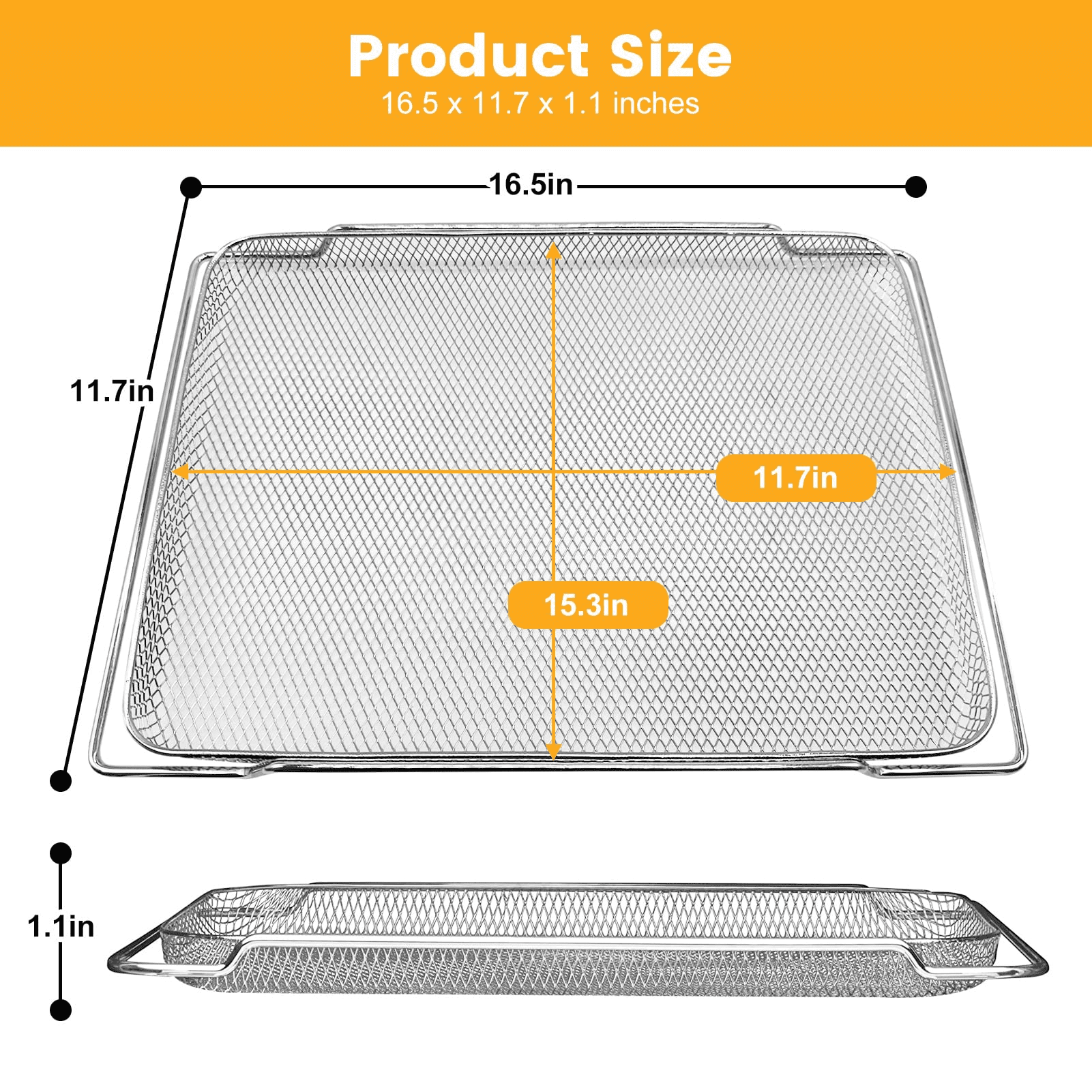 GCQ Smart Oven Air Fryer Pro Accessories for Breville BOV900 BOV950BSS, 3 Pieces Set 16.5" x 11.7" Dehydrate Mesh Baskets Tray for Breville Air Fryer Toaster Oven