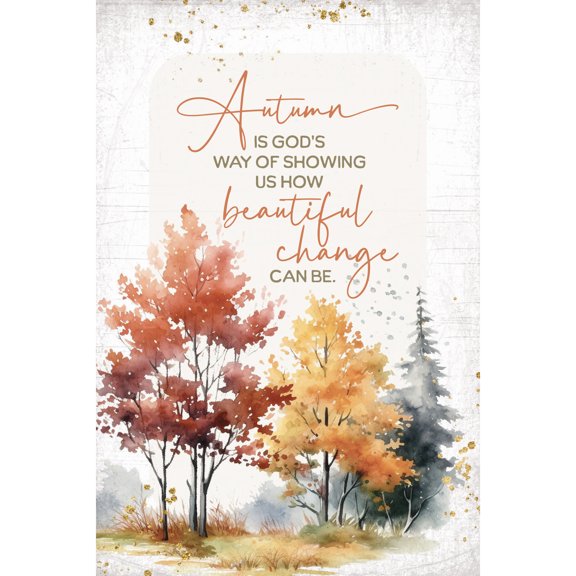DEXSA Autumn Is God's Wood Frame Wall Plaque 4"x6" | Made in the USA | Wonderful Gift | Inspirational Sentiment | Metal Hanger and Easel on Back | Self-Standing or Wall Hanging