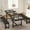 Black, variant on COZONY 63" Extendable Dining Table Set for 4–6 with 2 Upholstered Benches, Rectangular MDF Top, Metal Frame
