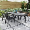 thumbnail image 7 of Avaloomia Home Outdoor Dining Chairs Set of 4, All Weather Stackable Plastic Patio Chairs with Armrest & Anti-Slip for Garden Porch Deck Kitchen No Assembly, Black, 7 of 7