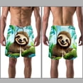 thumbnail image 3 of luoweisi Men's Beach Shorts Quick Dry Swim Trunks with Mesh Lining Sloth M, 3 of 5