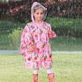thumbnail image 2 of Odeerbi Baby Boys Girls Coats Outerwear Jackets Toddler Kids Cartoon Rainwear With School Bag Cover Raincoat Rain Ponchos Jacket, 2 of 7