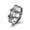 Silver, variant on Stainless Steel Mens Band Carbon Fiber Silver Black Blue Ring B556-Blue-9