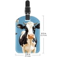 thumbnail image 6 of Square 2Pack PU Leather Cartoon Cow Cruise Luggage Tag with Privacy Cover and Name ID Tag for Travel Handbags Backpacks Luggage Tags, 6 of 6