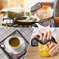 thumbnail image 4 of Pioneer Flower Kitchen Oven Mitt and Pot Holder Sets 2 Pcs for Baking, Cooking and Grilling, Heat Resistant Up To 392 °F, 4 of 7