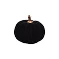thumbnail image 2 of 1 Pc Handmade Velvet Pumpkin, 2.16*2.16 Inch Crafted Faux Pumpkin with Realistic Resin Stem, Decor Ornament for Fall Halloween Thanksgiving Wedding Baby Shower Tabletop Home Decor,Black, 2 of 4