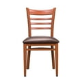 thumbnail image 6 of Linon Belmar Metal Dining Side Chairs, Set of 2, Dark Honey and Burgundy Faux Leather, 6 of 9