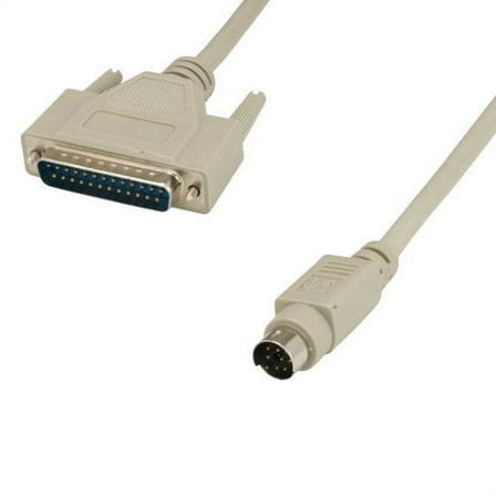 Kentek 6 Feet FT Mini DIN8 to DB25 MAC to Imagewriter I Printer Cable Cord 28 AWG Molded Serial RS-232 MDIN 8 to 25 Pin Male to Male M/M for Mac Macintosh