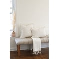 thumbnail image 5 of Natural Beige Colorblocked Linen Blanket with Tassels, 5 of 6
