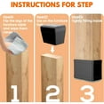 thumbnail image 5 of 16 PCS Rectangular Silicone Chair Leg Protectors for Hardwood Floors, Black Furniture Leg Caps with Felt Pads, Protect Wood or Tile Floors, Reduce Noise, Easy to Move (0.5" x 2"), 5 of 8