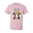 thumbnail image 2 of Wild Bobby, Good Food Good Mood Funny Cute Cow Animal Lover Men's Graphic T-Shirt, Light Pink, Large, 2 of 3