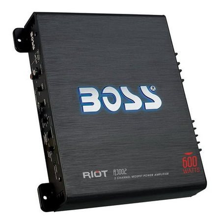 BOSS Audio R3002 600W 2-Channel MOSFET Power Car Audio Amplifier Amp + Bass (Best Home Theater Amp)