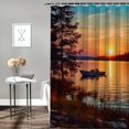 thumbnail image 2 of Pratyus Sunset Boats Impressionist Painting Modern Waterproof Shower Curtain for Country Cottage & Farmhouse Bathroom Decor 100% Polyester Fiber with Hooks 69x72, 2 of 7