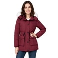 thumbnail image 3 of Wantdo Women's Recycled Puffer Jacket Thickened Waterproof Parka Coat Warm Hooded Outdoor Jacket Wine Red M, 3 of 9