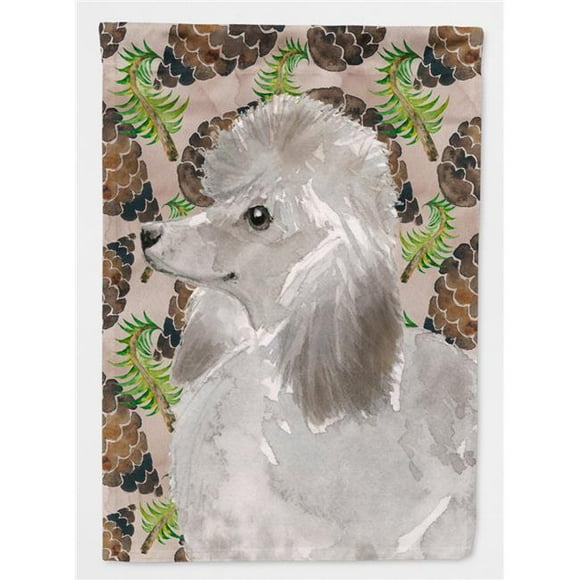 Carolines Treasures BB9595CHF Grey Standard Poodle Pine Cones Flag Canvas - House Size