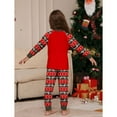thumbnail image 4 of Matching Family Pajamas Sets Christmas PJ's Letter Plaid Printed Long Sleeve Tee and Bottom Loungewear or One-Piece Jumpsuit, 4 of 9