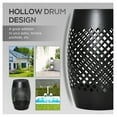 thumbnail image 4 of 12.5" Steel Patio End Table, Round Hollow Drum Side Table, Accent Table for Indoor and Outdoor, Black, 4 of 5