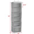 thumbnail image 4 of Simple Houseware Organisateurs Suspendus pour Garde-Robe Rangement 6 Tablettes Gris, 4 of 4