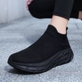 thumbnail image 4 of EKVAHL Orthopedic Slip On Walking Shoes for Men, High Ankle Stretch Knit Arch Support Cushioned Sneakers, Thick Sole Outdoor Daily Fitness Trainers Black, 4 of 5