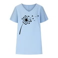 thumbnail image 4 of Birdeem T-Shirts à Imprimé à Col en V pour Femmes Mode Confortables Chemisiers Hauts pour Femme, 4 of 6