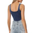 thumbnail image 3 of INSPIRE CHIC Camisole Courte en Denim Sans Manches à Encolure Carrée Extensible pour Femme G Bleu, 3 of 5